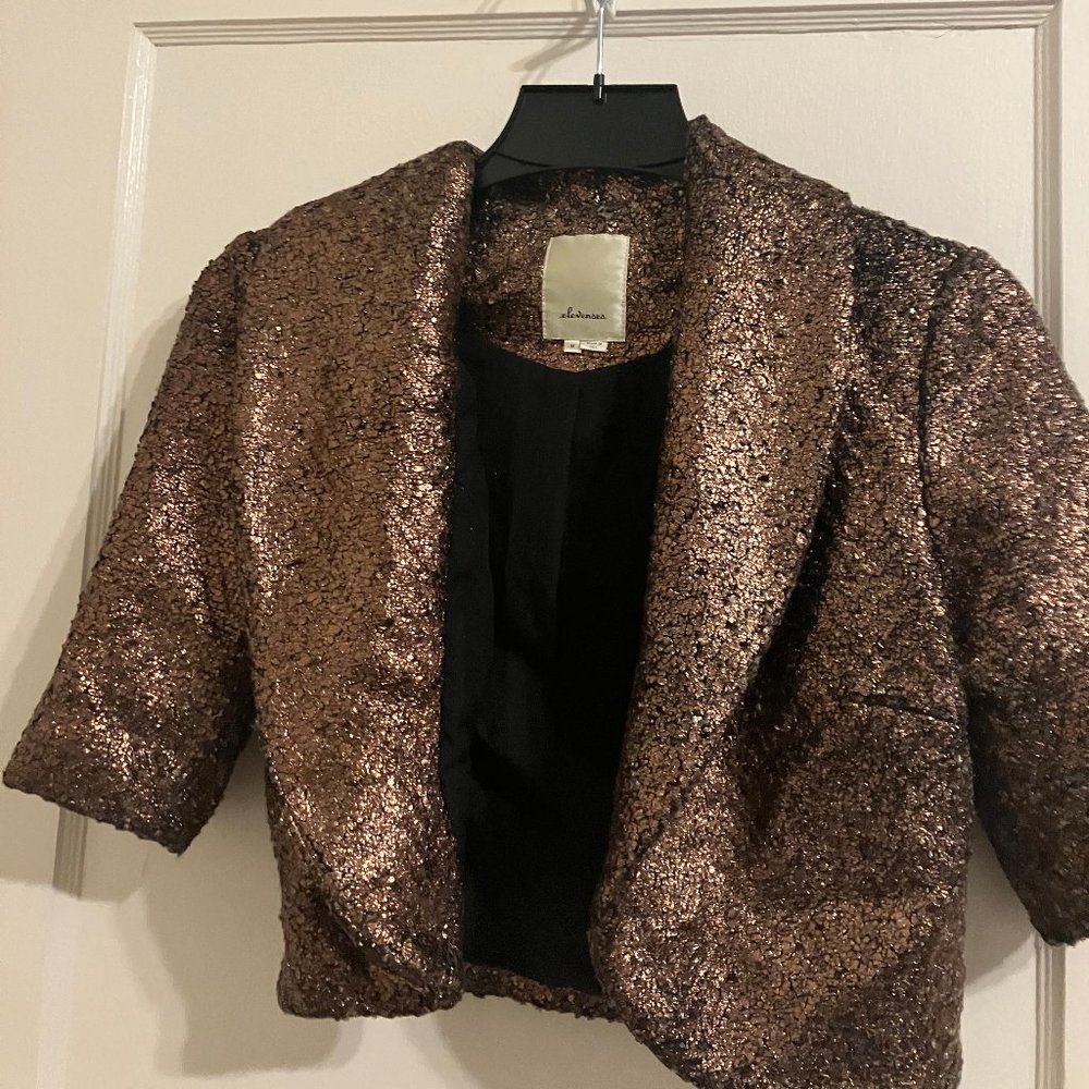 Anthropologie elevenses Wine, Bordeaux bolero jacket, NWT